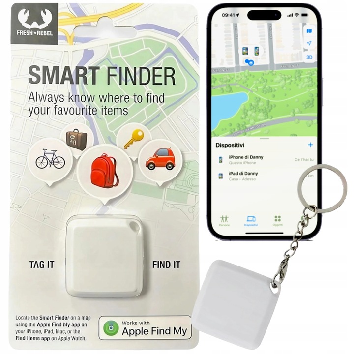 3x LOKALIZATOR KLUCZY GPS Fresh'n Rebel Smart Finder do Apple Find My