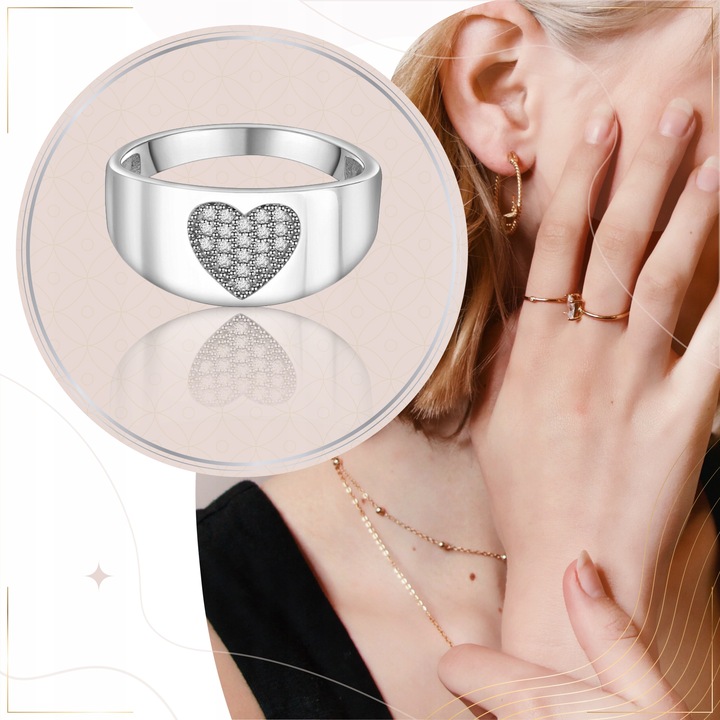 SREBRNY pierścionek OBRĄCZKA SREBRO 925 z CYRKONIAMI wyjątkowy PREZENT