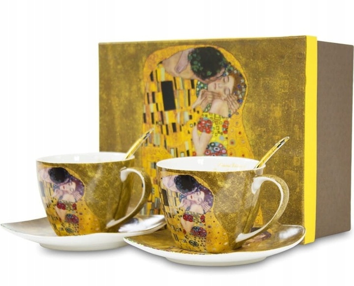 Filiżanka filiżanki kpl. 2 szt podstawka łyżeczka Klimt 250ml 110619