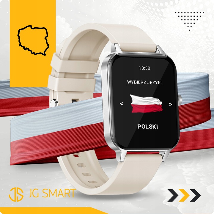 SMARTWATCH ZEGAREK DAMSKI ROZMOWY MENU PL PULS SMART WATCH SREBRNY 2 PASKI