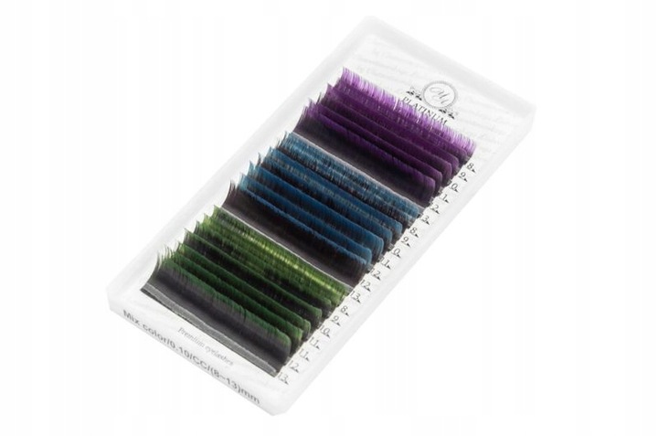 Rzęsy kolorowe do przedłużania OMBRE PLATINUM 0,10 C 8-13