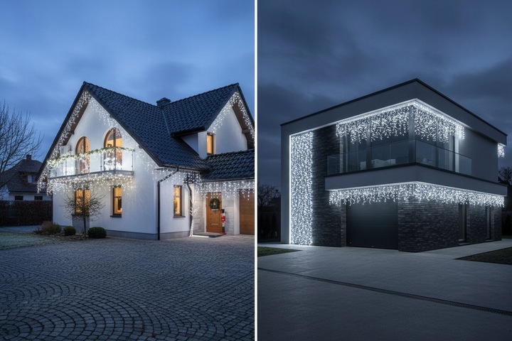 SOPLE FLASH 500 LED ZEWNĘTRZNE BIAŁE ZIMNE CHOINKOWE lampki z Flashem GRUBE