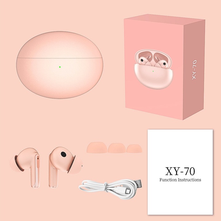 SŁUCHAWKI BEZPRZEWODOWE ANC TWS XY70 WODOODPORNE GAMINGOWE BLUETOOTH 5.3