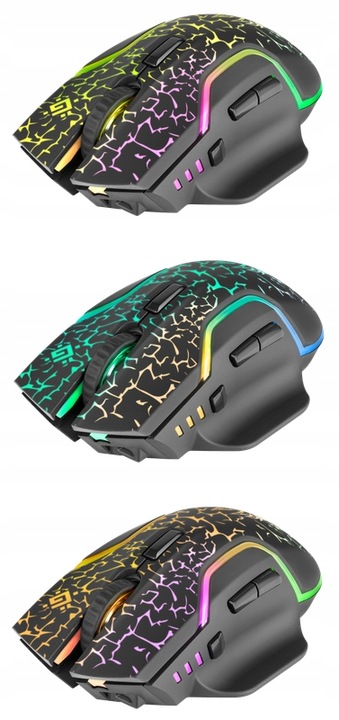 Mysz Myszka Gamingowa Bezprzewodowa Dla Graczy LED Programowalne Przyciski