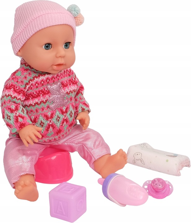 LALKA BOBAS INTERAKTYWNA SIKA PIJE PŁACZE GAWORZY 43cm Akcesoria 8 FUNKCJI