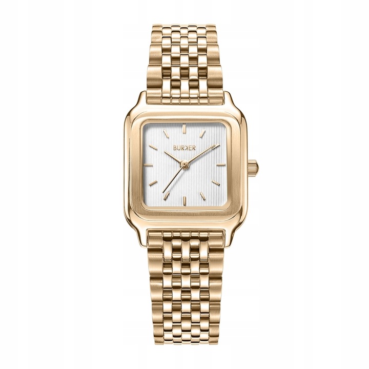BURKER Zegarek Damski - Bransoleta ogniwowa - Macy Biały złoty