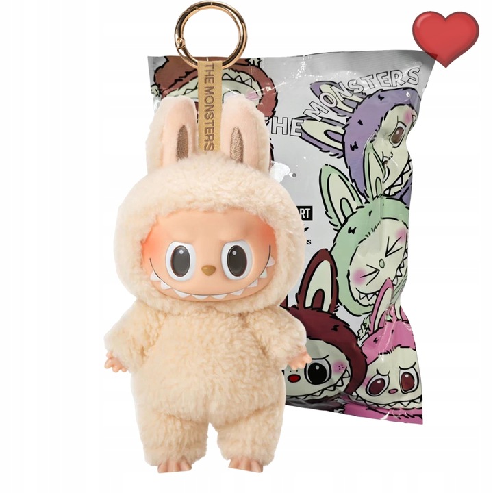 Biały LABU-BU 1RD THE MONSTERS ANIME DUŻA LALKA PLUSZOWA Bez pudełka