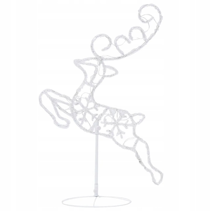 Świąteczne, lecące renifery z saniami, akryl, 260x21x87 cm