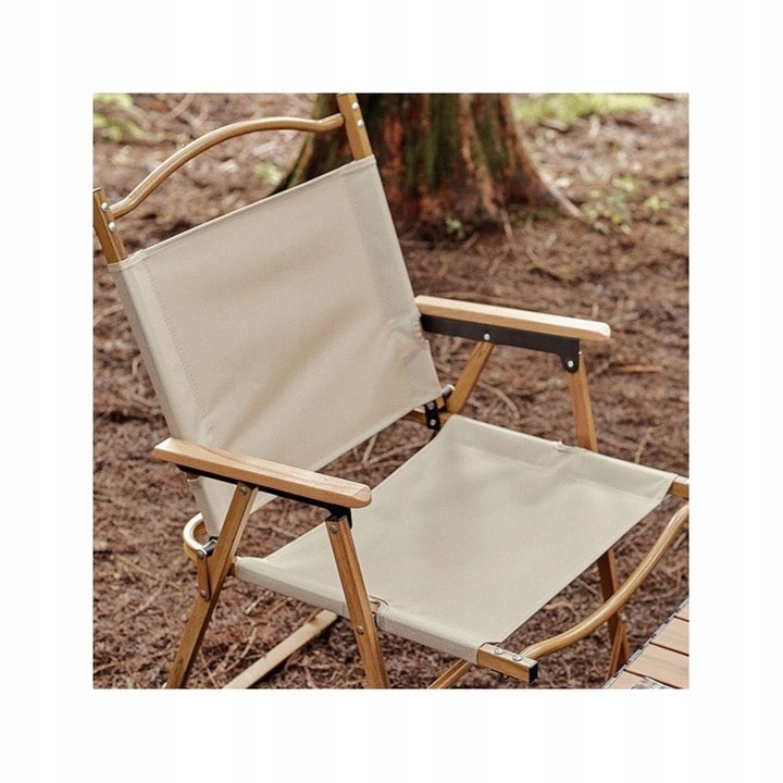 Składane krzesło ogrodowe, turystyczne, kempingowe, kremowe KRT09K