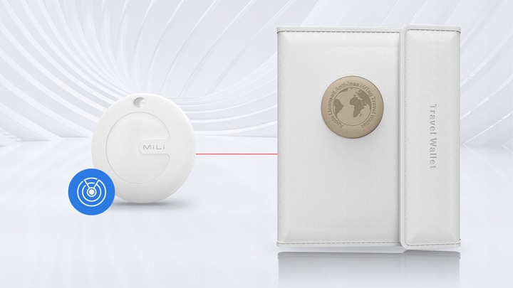 Lokalizator GPS MILI portfel podróżny z lokalizatorem MiTag APPLE IOS