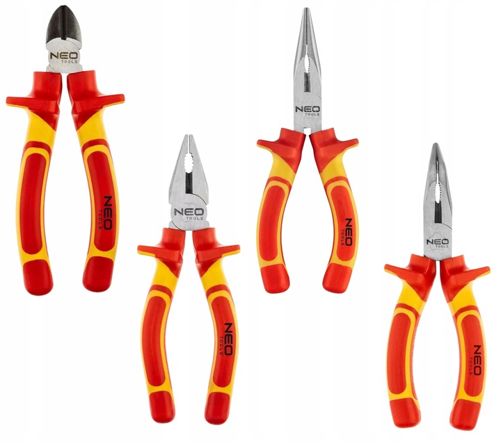 NEO ZESTAW SZCZYPIEC 1000V KOMBINERKI 160 mm Boczne Wydłużone Kombinerki