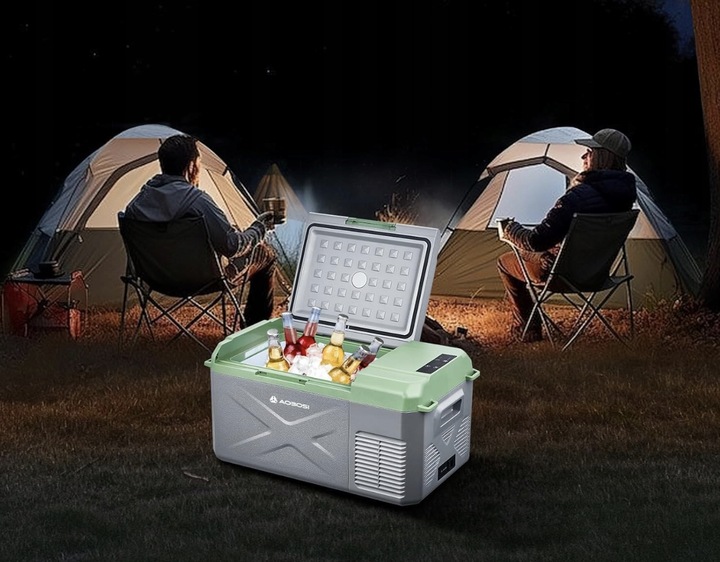 Przenośna lodówka z trybami MAX i ECO 17L AAOBOSI szara 60x33,4x32,4 cm