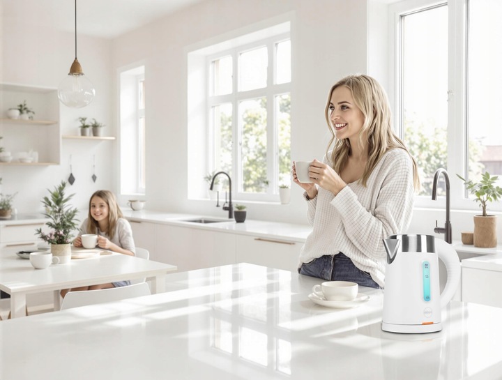 CZAJNIK ELEKTRYCZNY BEZPRZEWODOWY 0,8L BIAŁY MAŁY TURYSTYCZNY 1000 W