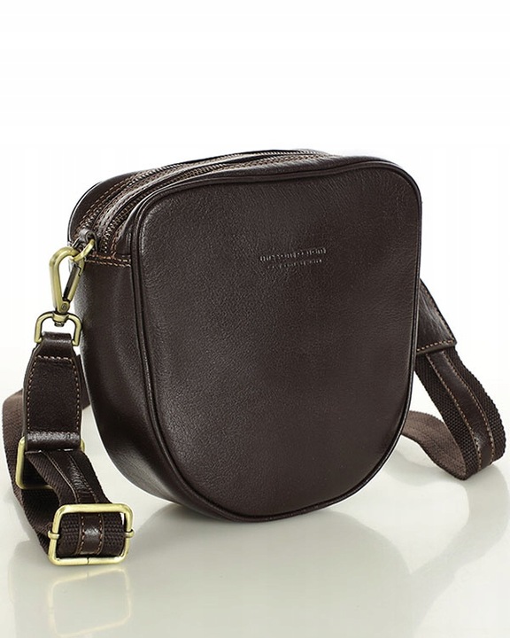 Torebka listonoszka NA SZEROKIM PASKU skórzana dwie komory Marco Mazzini