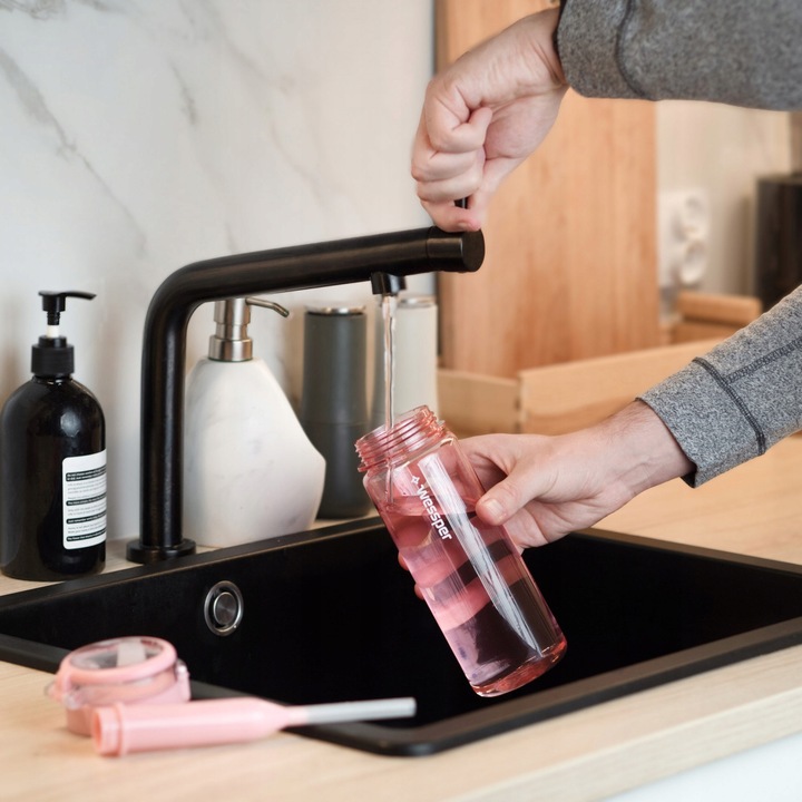 Butelka filtrująca Wessper ActiveMax Clarti 0,68l różowy + 1x Filtr wody