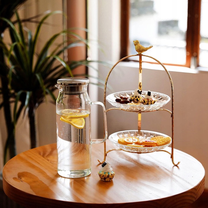 Dzbanek Szklany 1,5 L Pojemnik na WODĘ LEMONIADĘ herbatę MROŻONĄ sok Napoje