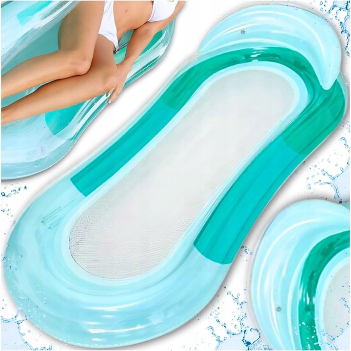 MATERAC DMUCHANY DO PŁYWANIA PONTON PŁYWAJĄCY DO BASENU NAD WODĘ 160X75 cm