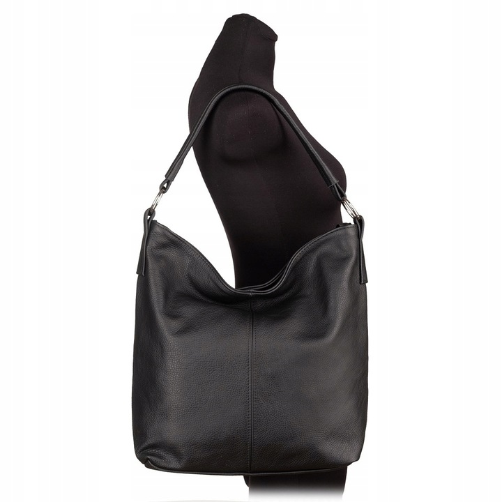 CZARNA TOREBKA SKÓRA NATURALNA WOREK SHOPPER A4 KLASYCZNA TORBA SKÓRZANA