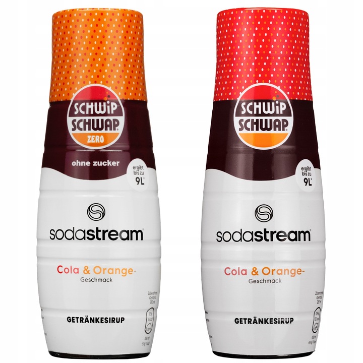 2X SYROP SODASTREAM SCHWIP SCHWAP COLA ORANGE ZERO