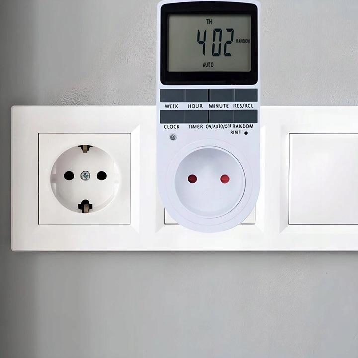 PROGRAMATOR CZASOWY WŁĄCZNIK WYŁĄCZNIK LCD CYFROWY HARMONOGRAM 7 DNI 10 UST