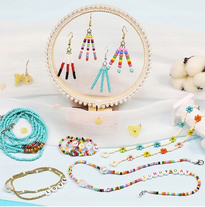 ZESTAW DO ROBIENIA BRANSOLETEK KORALIKI DO ROBIENIA BRANSOLETEK