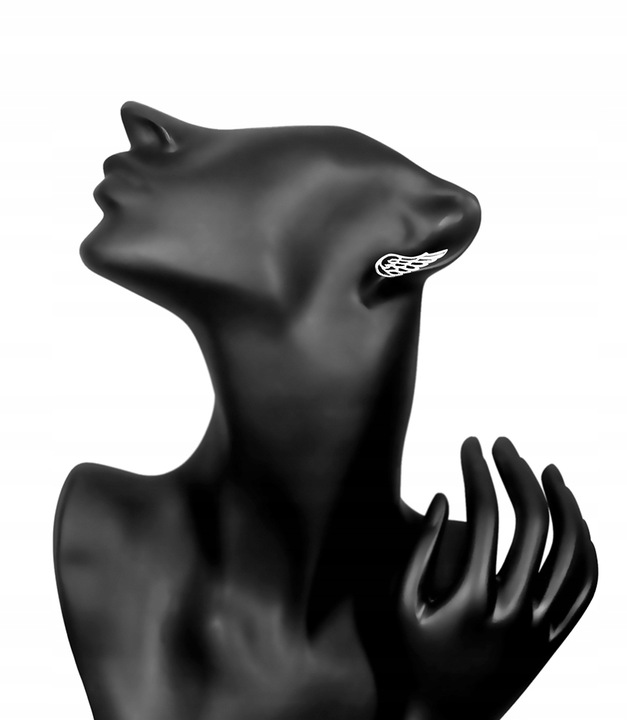 DAMSKIE SREBRNE KOLCZYKI CELEBRYTKI SKRZYDŁA ANIOŁA ZE SREBRA PRÓBY 925