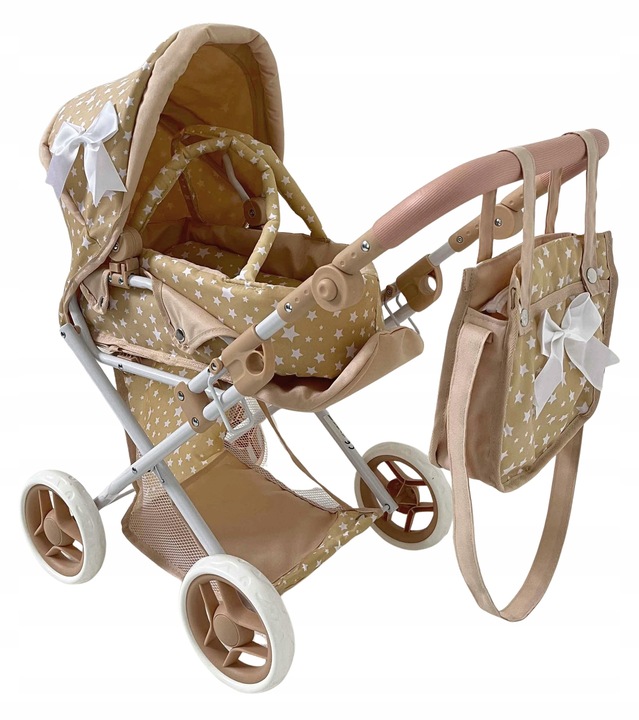 WÓZEK DLA LALEK GŁĘBOKI SPACERÓWKA GONDOLA 3w1 MarioToys TORBA POŚCIEL