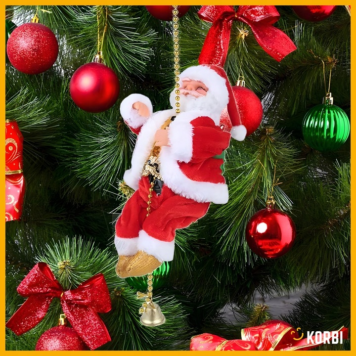 DEKORACJA WSPINAJĄCY SIĘ MIKOŁAJ OZDOBA ŚWIĄTECZNA GRAJĄCY PREZENT 100CM