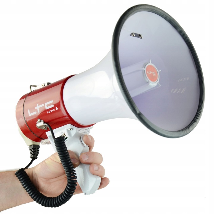 Profesjonalny MEGAFON 50W USB SD MP3 akumulator