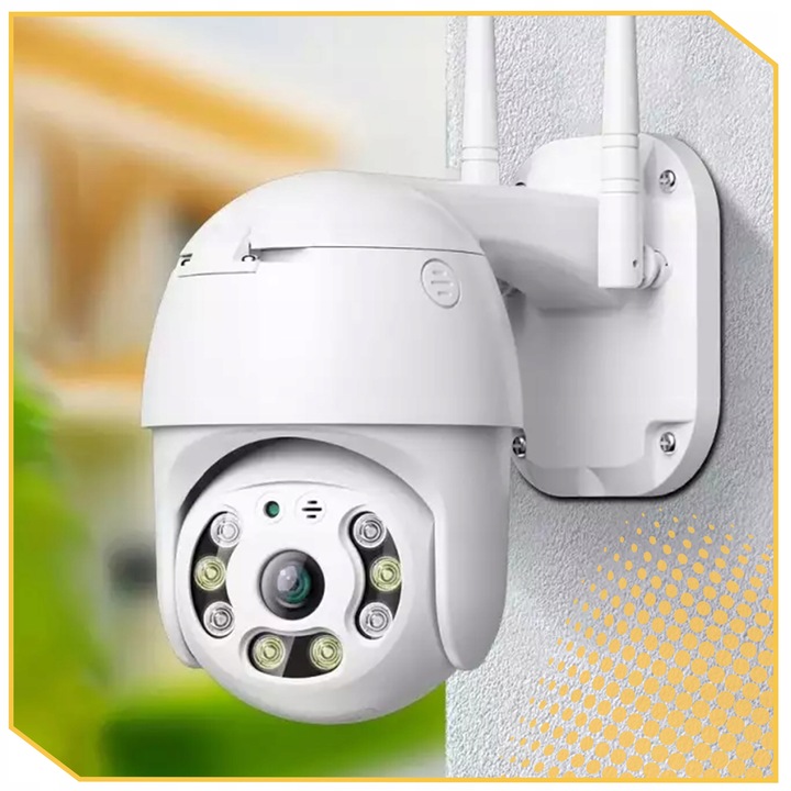 KAMERA ZEWNETRZNA WIFI OBROTOWA IP FULL HD 360 MONITORING ZOOM 4x DETEKCJA