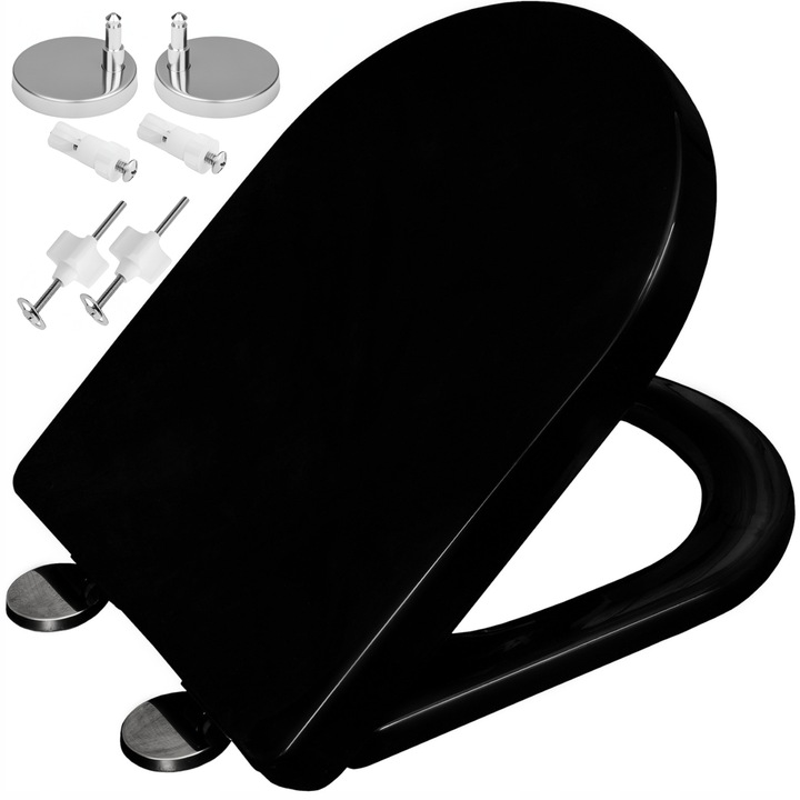 DESKA SEDESOWA WC TOALETOWA WOLNOOPADAJĄCA DO CERSANIT KOŁO ROCA CZARNA