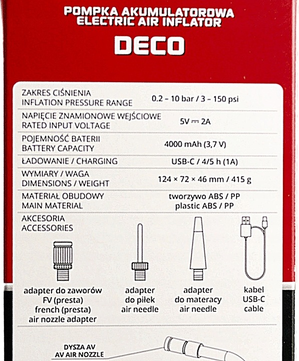 Pompka Elektryczna Kompresor Akumulatorowy PROX