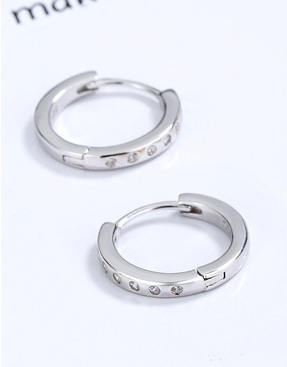 Kolczyki Srebrne PRÓBA 925 KOŁA OBRĘCZE SREBRO Kółka z Cyrkoniami Damskie