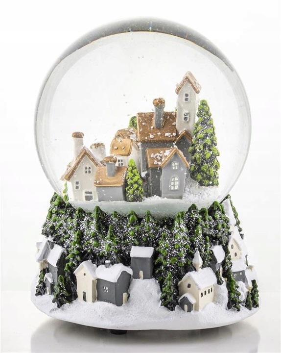 kula śnieżna z pozytywką miasto świąteczne 15 cm dekoracja zimowa PREZENT