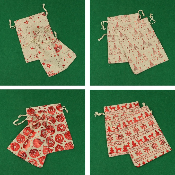 KALENDARZ ADWENTOWY dla DZIECI wiszący WORECZKI 12/16 cm DIY ZESTAW 73 el.