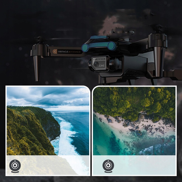 DRON Z KAMERĄ 4K DLA DOROSŁYCH 360° OMIJANIE PRZESZKÓD WIFI SKŁADANY DRON