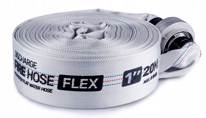 WĄŻ STRAŻACKI DO POMPY BIAŁY FAST-FIX MOCNY DŁUGI DO WODY SZAMBA 1" 20M