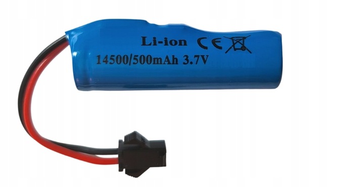 Pakiet Li-ion 3,7V 14500/ 500mAh JST SM, Akumulator + Ładowarka USB