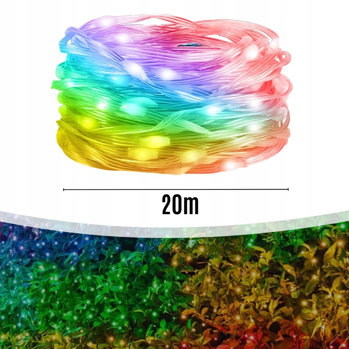 INTELIGENTNE Lampki Choinkowe 200LED SMART FLASH Bluetooth Apka PILOT 20m