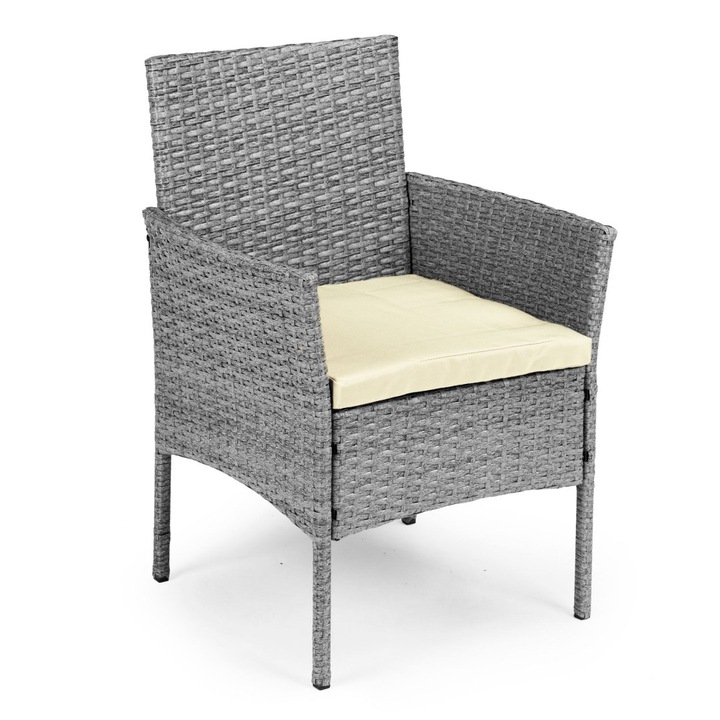 Komplet mebli ogrodowych z technorattanu ławka stolik krzesła szary MG