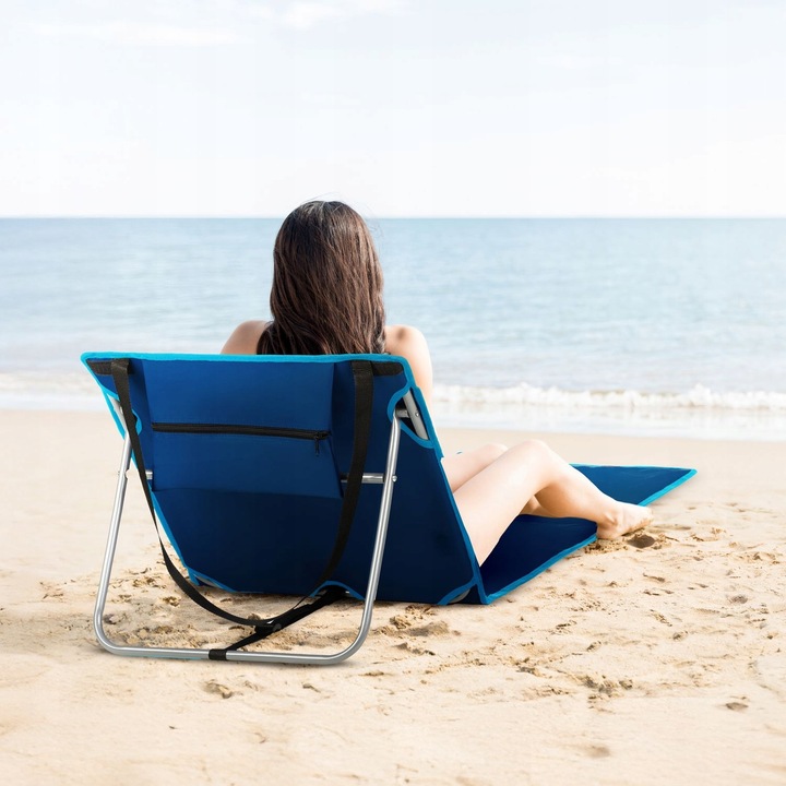 MATA PLAŻOWA Z OPARCIEM SKŁADANA REGULOWANY LEŻAK PLAŻOWY OUTTEC