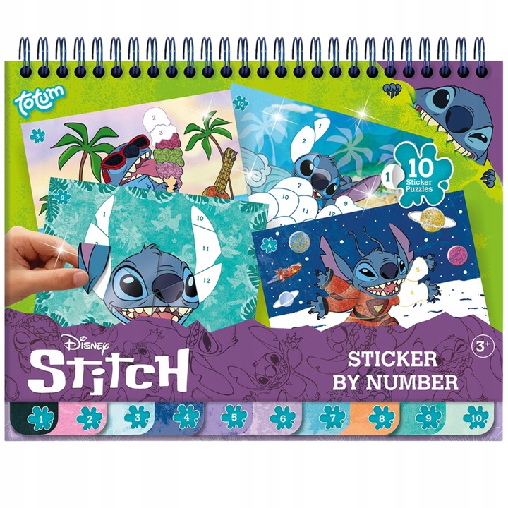 WKLEJANIE PO NUMERACH LILO STITCH WKLEJANKA KOLOROWANKA DLA DZIECI STICH