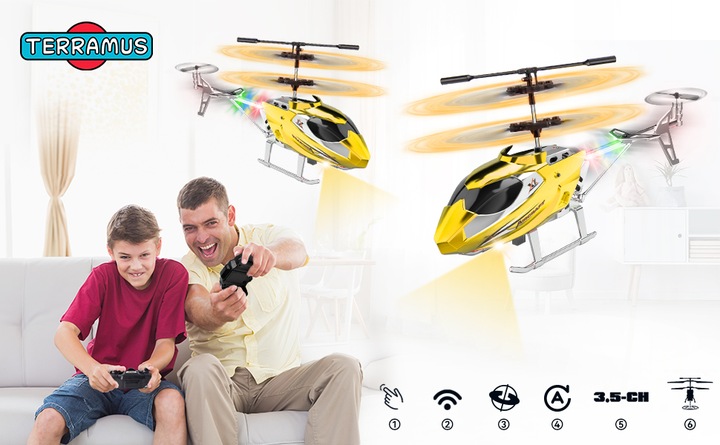 HELIKOPTER ZDALNIE STEROWANY SAMOLOT RC NA PILOT PREZENT ŚMIGŁOWIEC Z LED