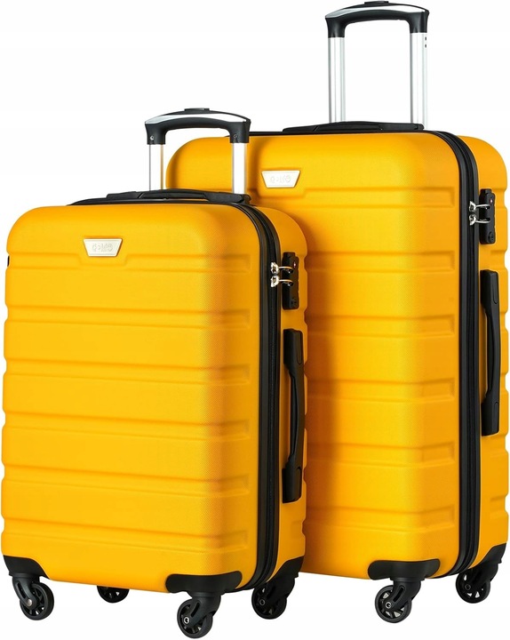 ZESTAW DWÓCH TWARDYCH WALIZEK COOLIFE M 38L + L 60L ZAMEK TSA HARD SHELL