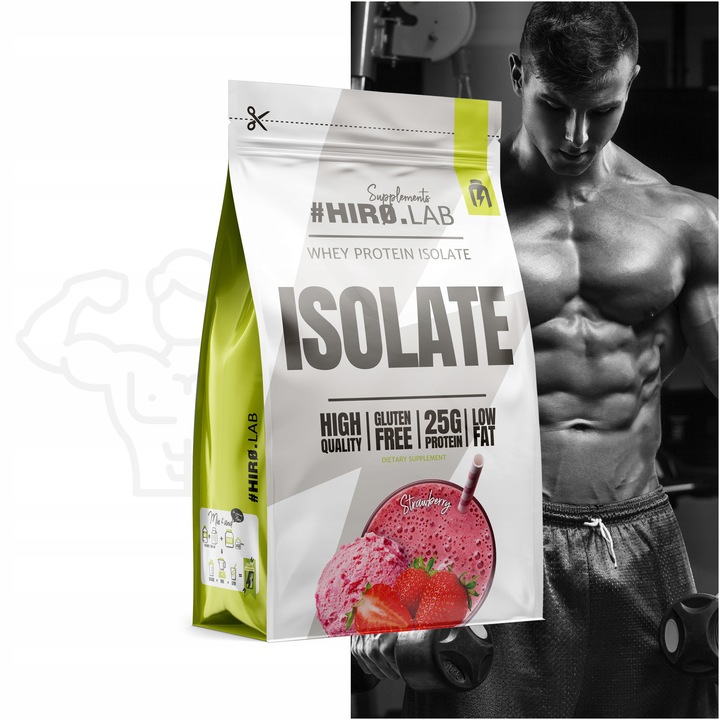 Izolat Białka BIAŁKO 700 g WPI ISO Whey Protein Isolate Truskawka HIRO