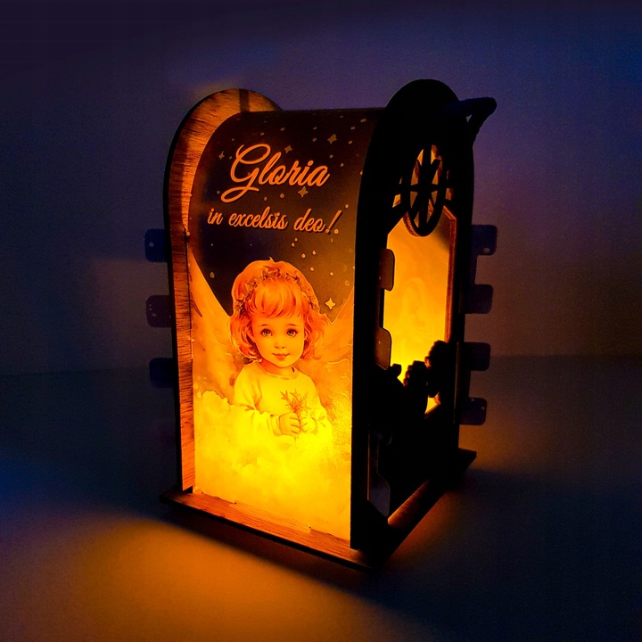 LAMPION ADWENTOWY DLA DZIECI ŚWIECĄCY LED KOLOROWY NA RORATY + Baterie