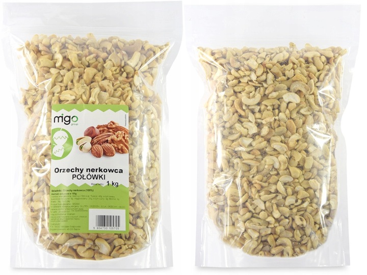 ORZECHY NERKOWCA 1kg POŁÓWKI Nerkowce 1000g