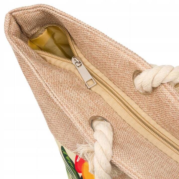 Torba Plażowa Duża Zapinana Na Zamek Torebka Shopper z Podszewką Piknik XXL