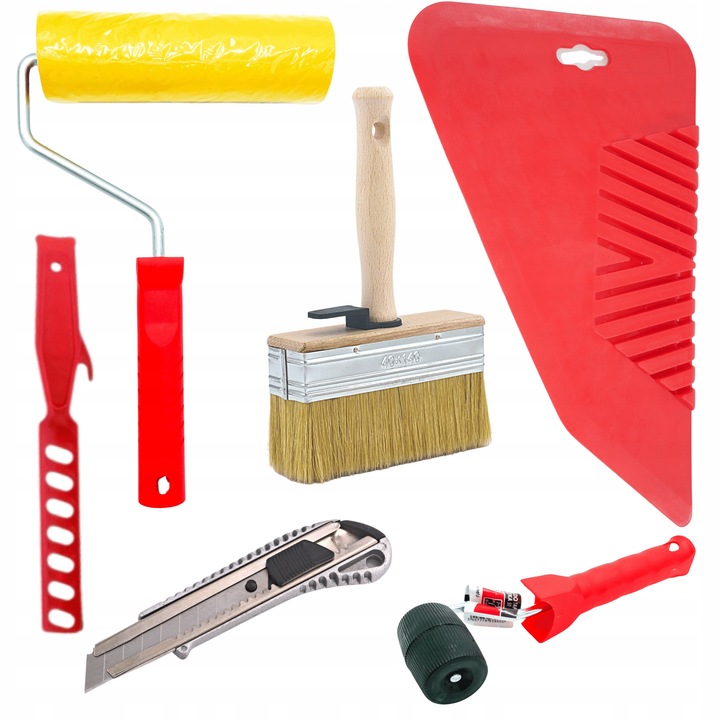 Zestaw Do Tapetowania Komplet Narzędzi Do Położenia Tapety 6 ELEMENTÓW