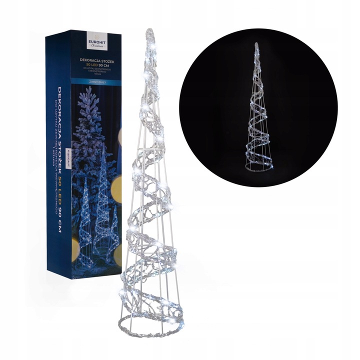 Dekoracja Stożek 50 LED 90 cm do użytku wewnętrznego i zewnętrznego zimny b